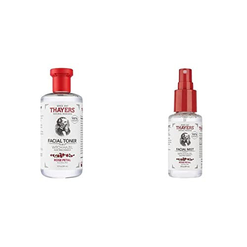 Thayers Alcohol-Free, Hydrating Rose Petal Witch Hazel Facial Toner 12 oz + 3oz Travel Mist Toner Bundle | Amazon (US)