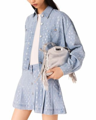 Maje Short Rhinestone Denim Shirt | Bloomingdale's Women | Bloomingdale's (AU)
