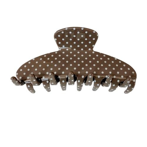 The RPZL Premium Acetate Big Hair Accessory | Oversized Claw Clip for Thick and Thin Hair | Stylish Hair Jaw for Women and Girls (Brown Polka Dot Chip Clip) | Amazon (US)