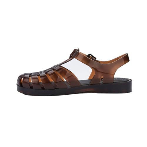 Melissa Possession Jelly Sandals for Women - The Original Jelly Shoes, Fisherman's Sandals with Adjustable Strap and Side Buckle, Clear Brown, 12 | Amazon (US)