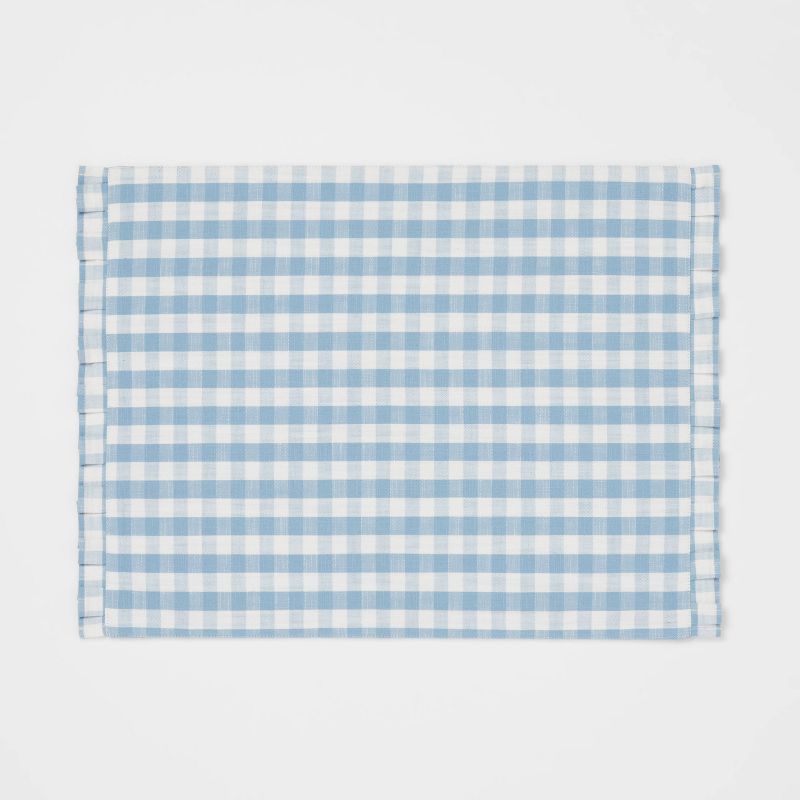 Cotton Gingham Placemat Blue - Threshold™ | Target