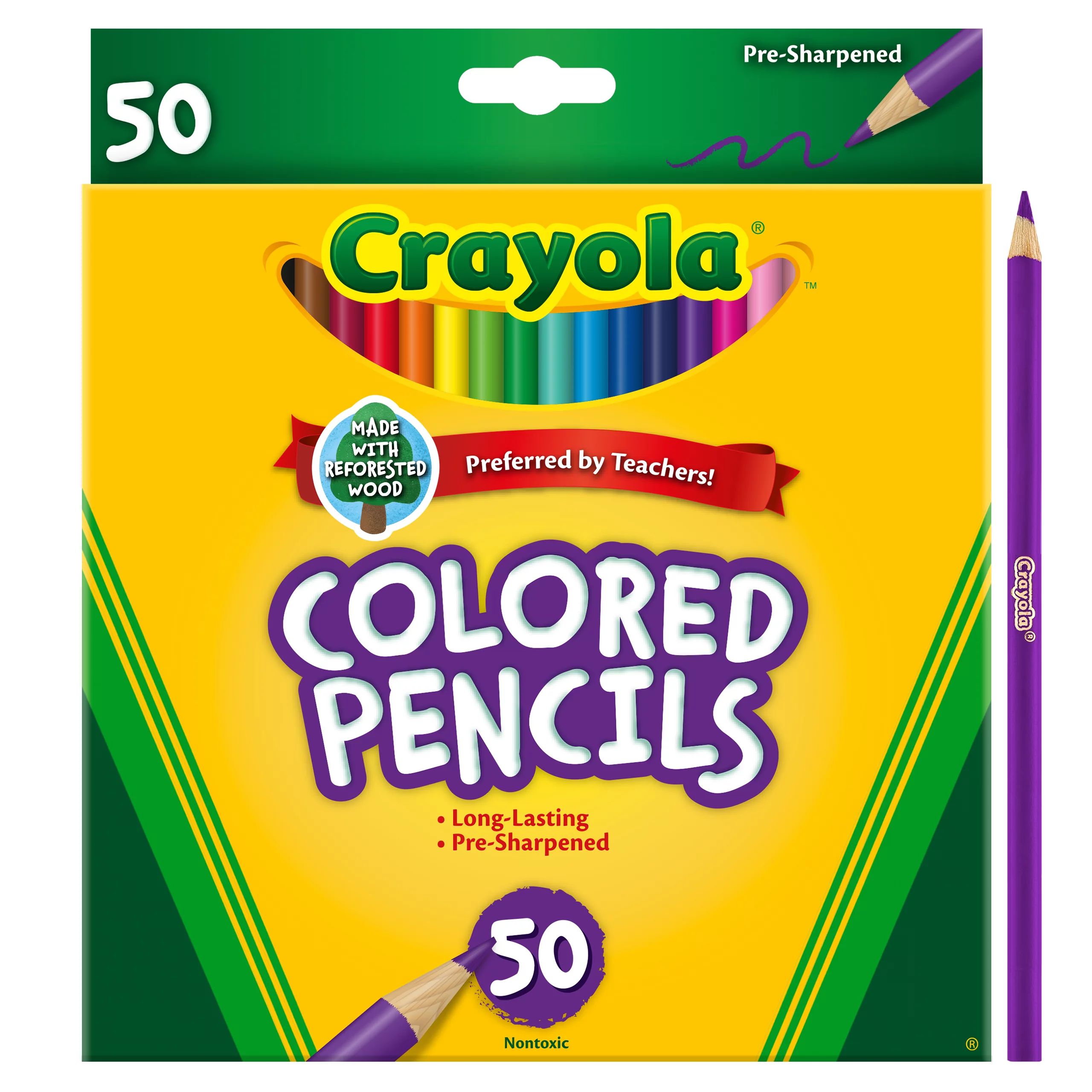 Crayola Colored Pencil Set, 50 Ct, Back to School Supplies for Teachers, Asstd Colors, Beginner C... | Walmart (US)