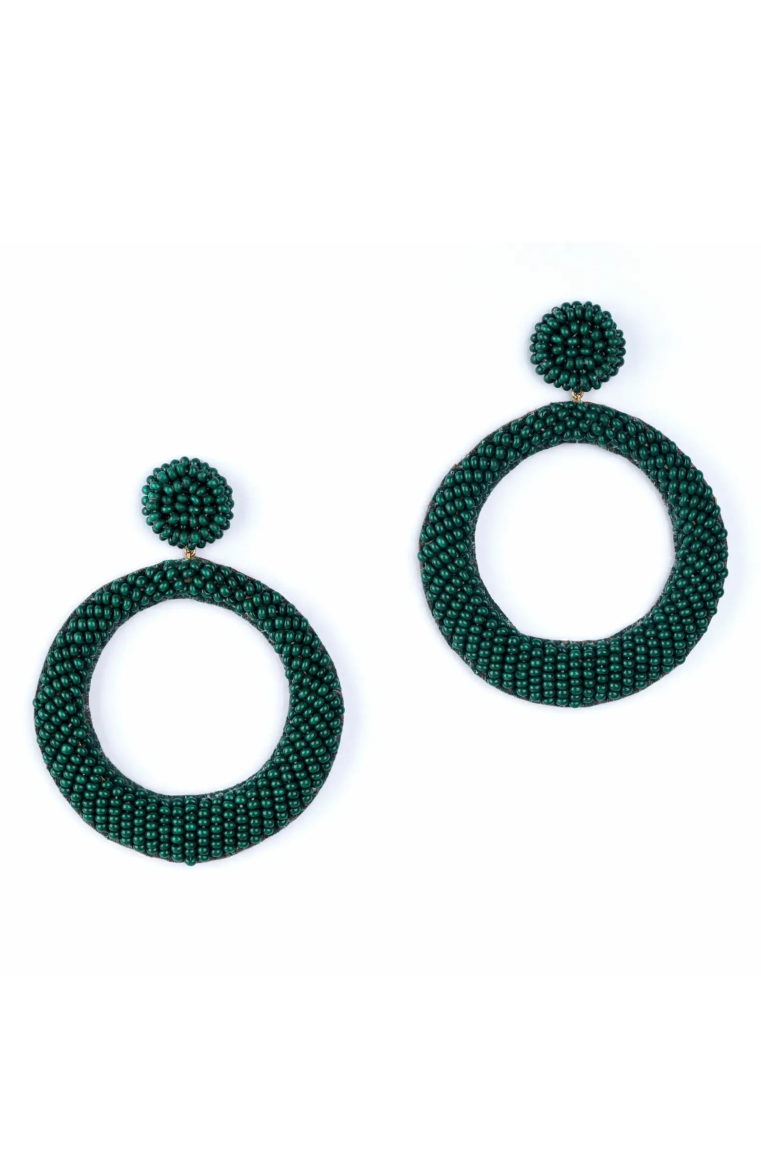 Asta Beaded Hoop Drop Earrings | Nordstrom