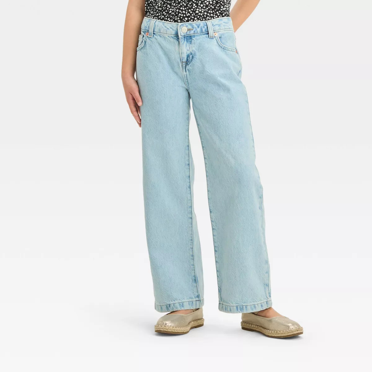 Girls' Mid-Rise Wide Leg Jeans - Cat & Jack™ | Target