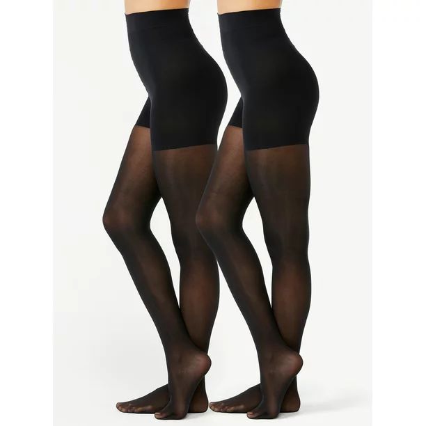 Joyspun Women's High Waist Shaping Tights, 2-Pack, Sizes to 2XL - Walmart.com | Walmart (US)