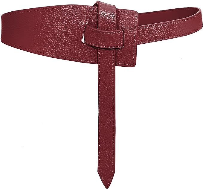 Glamorstar Women Leather Belts Vintage Irregular Waist Belt for Dresses Tie Knot Waistband Belt | Amazon (US)