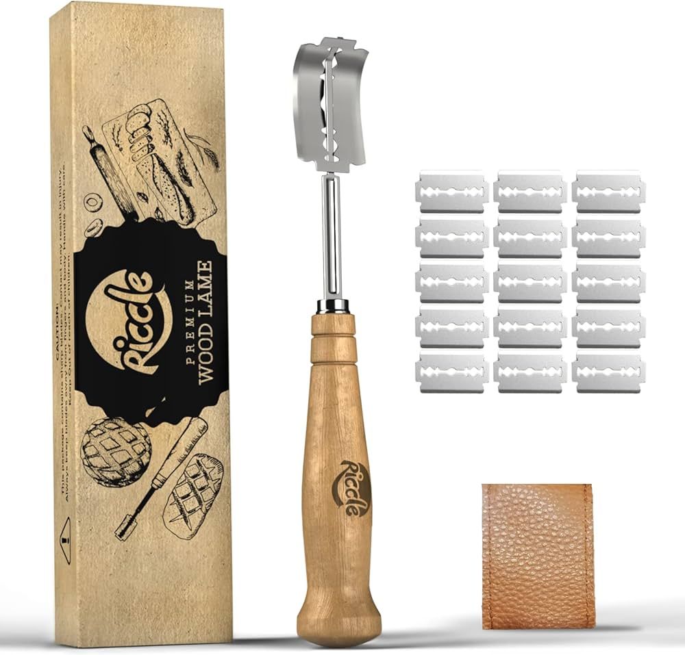 RICCLE Bread Lame Slashing Tool, Dough Scoring Knife with 15 Razor Blades and Storage Cover | Amazon (US)