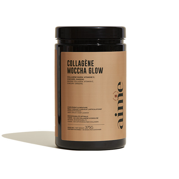 COMPLÉMENT ALIMENTAIRE COLLAGÈNE MOCCHA GLOW | Aime