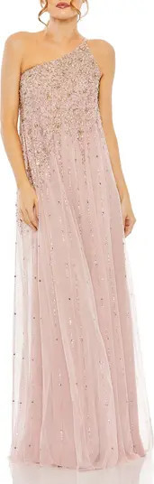 Embellished One-Shoulder Evening Gown | Nordstrom