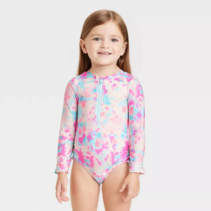 Toddler Girls' Tie-Dye One Piece Swimsuit - Cat & Jack™ Pink | Target