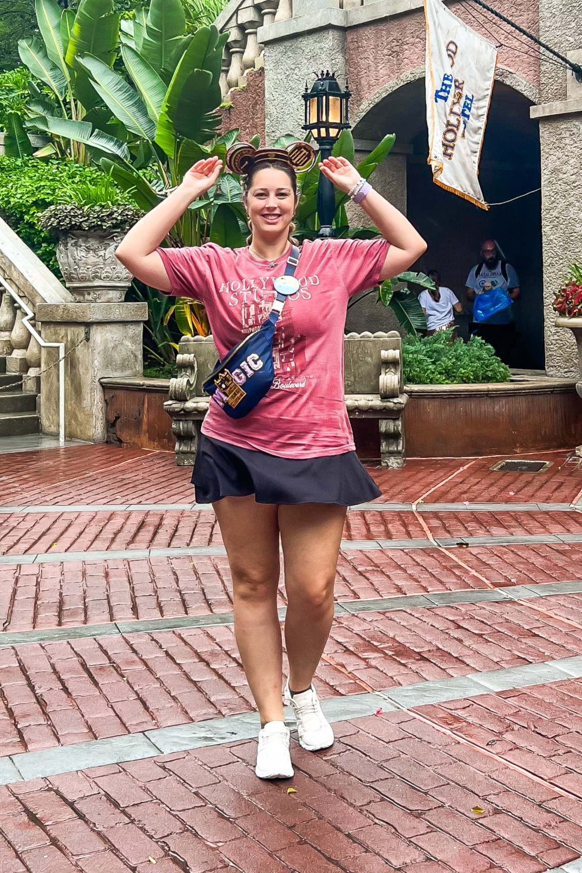 Hollywood studios ootd - tower of terror ride inspired - makers of magic and wishes Hollywood studios tee (size large),  old navy tiered skort (size 10), on cloud x 5 sneakers (size 9 1/2), tower of terror bellhop 3D ears from truemouselove on Etsy, tower of terror embroidered patch from Etsy, belt bag from amazon (size large)

Midsize, midsize outfit, size 10, ootd, Outfit inspo, tower of terror finds, Disney parks Outfit, Disney bound,  under $50 outfit, affordable outfit, casual outfit, Disney rides , Etsy finds, Disney outfit, Mickey ears, minimal Disney style, #ltkdisney, Disney ears, Disney aesthetic, theme park outfit, Disney parks outfit ideas, comfy Disney outfit, small business finds,

#LTKMidsize #LTKFindsUnder50 #LTKTravel