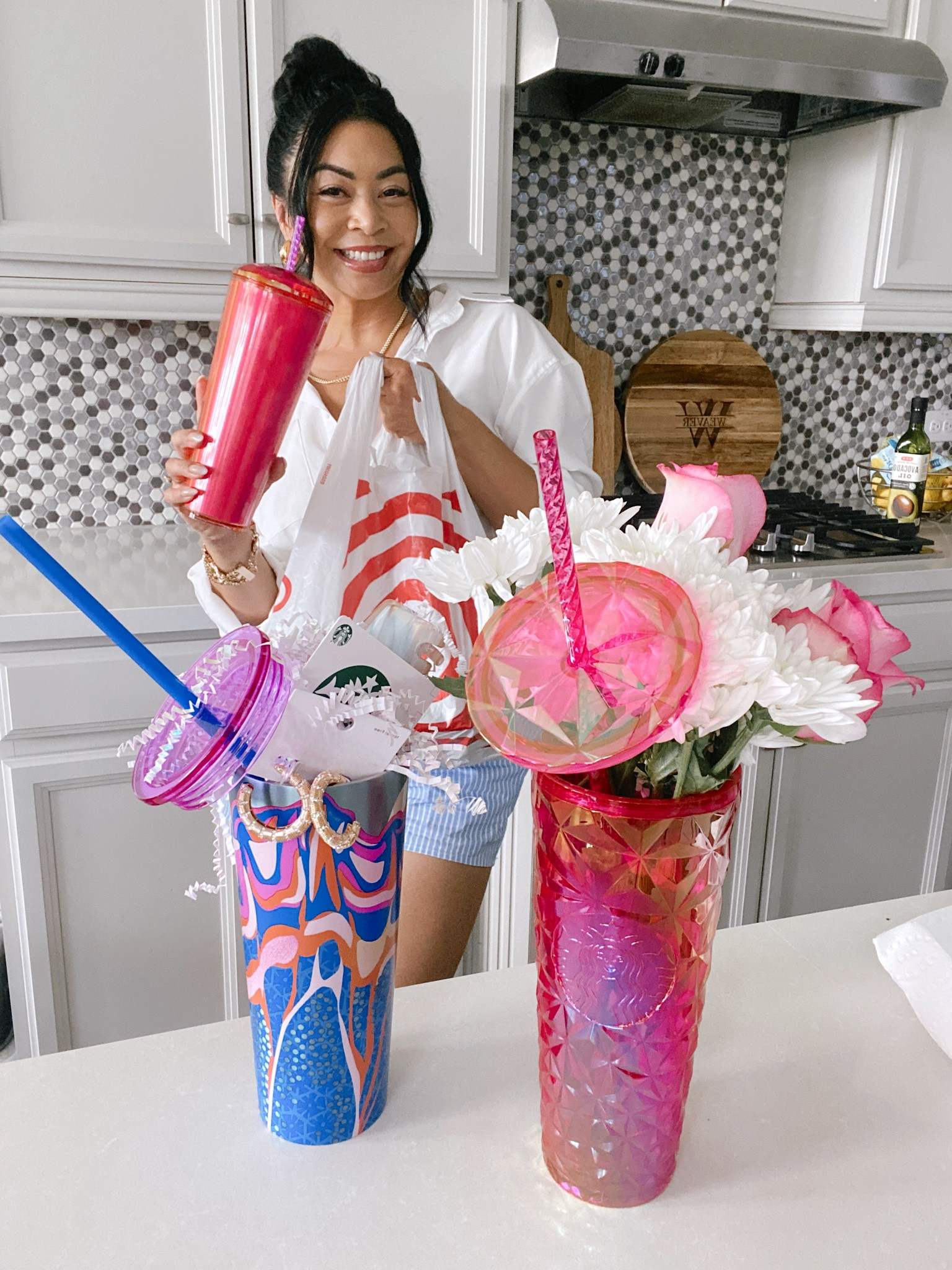 #Ad Come with me to go do 2 of my favorite things this morning! Head into Starbucks Cafe` In Target and shop for gifts! I grabbed some of the newest @starbucks drinkware to put together gifts for our new teachers. I can't believe back to school is already right around the corner! I really love these new drinkware colors and designs. Yes I sure did grab one for myself too! Which design is your favorite and when do your kids start school?! @Target #TargetPartner #Starbucks #Target

