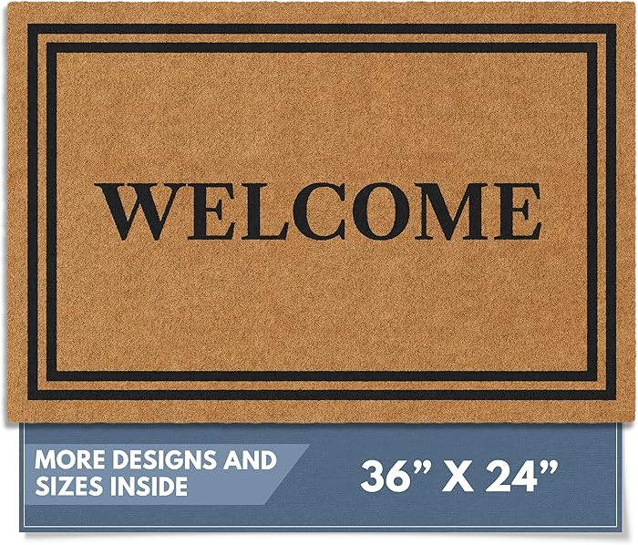 Barnyard Designs Natural Coco Coir Heavy Duty Backing Doormat - Large Cute Non-Slip Front Door We... | Amazon (US)