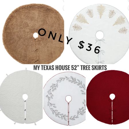 My Texas House Christmas tree skirts 52” budget decor faux fur neutral red gold holly berry holiday

#LTKSeasonal #LTKHoliday #LTKhome