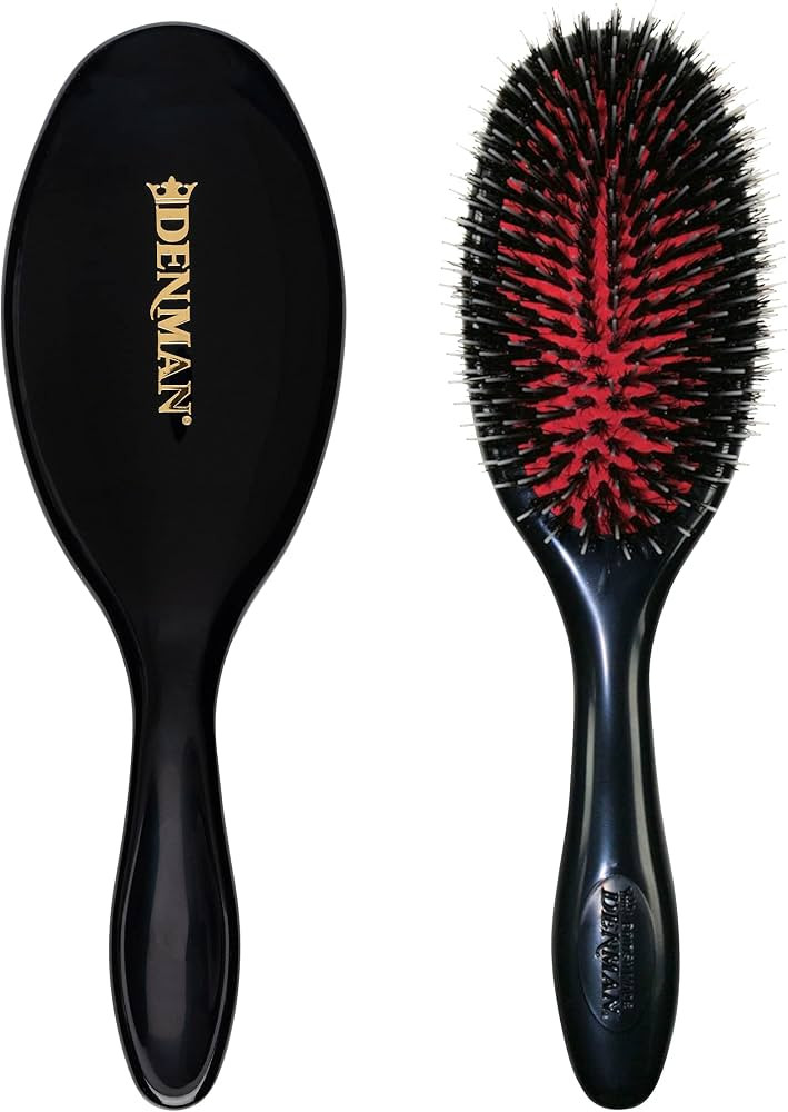 Denman Cushion Hair Brush (Medium) with Soft Nylon Quill Boar Bristles - Porcupine Style for Groo... | Amazon (US)