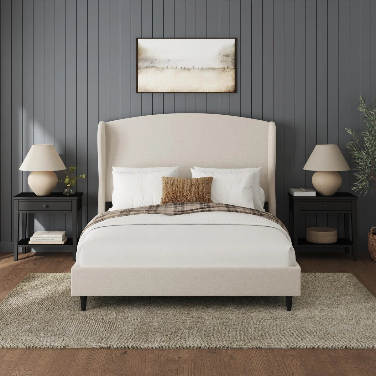Mikala Wingback Platform Bed Frame | Wayfair North America