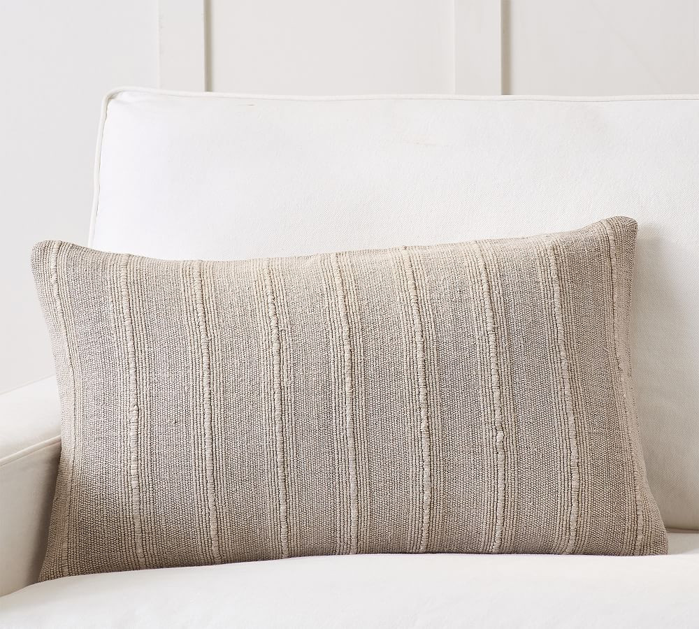 Relaxed Striped Lumbar Pillow | Pottery Barn (US)