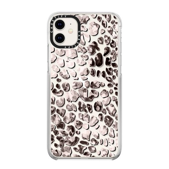 iPhone 7 Plus/7/6 Plus/6/5/5s/5c Case - Leopard animal print pastel pink brown transparent case | Casetify