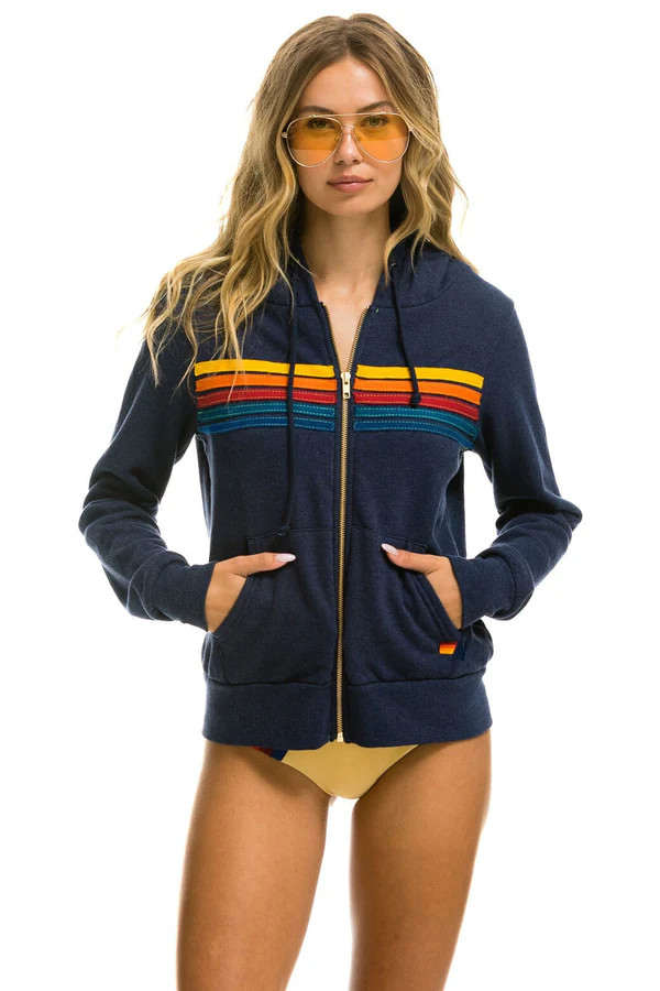 5 STRIPE HOODIE - NAVY | Aviator Nation