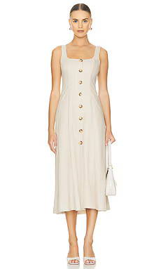 Tularosa Carley Midi Dress in Oatmeal from Revolve.com | Revolve Clothing (Global)