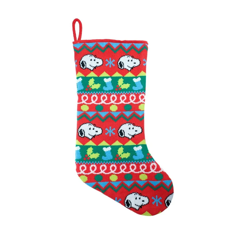 Peanuts Snoopy 20 in Knit Christmas Stocking by Ruz | Walmart (US)