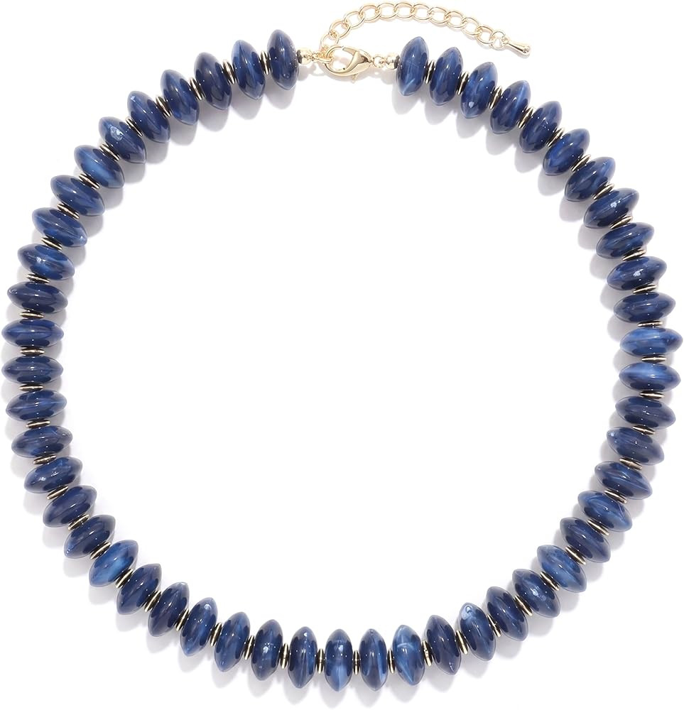 Elegance 11 designs Colorful Beaded Necklaces for Women Beach Necklace Rainbow Resin Statement Ne... | Amazon (US)