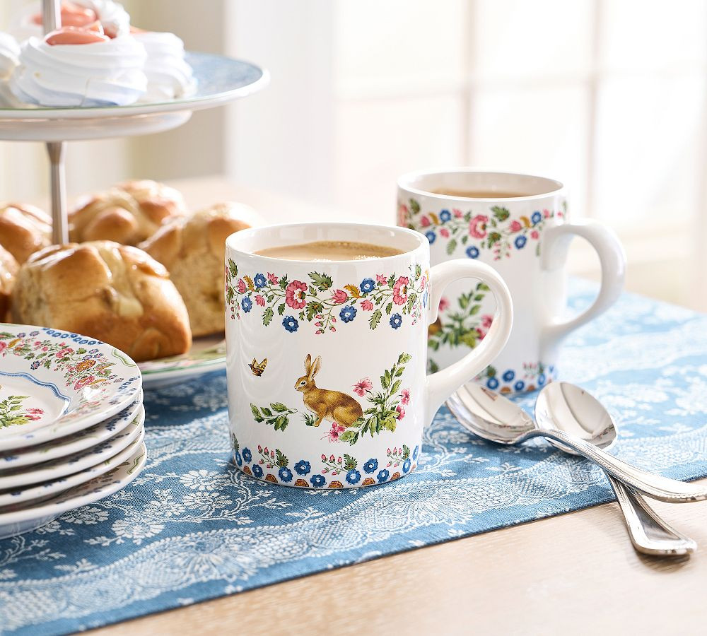 Botanical Bunny Stoneware Mug | Pottery Barn (US)
