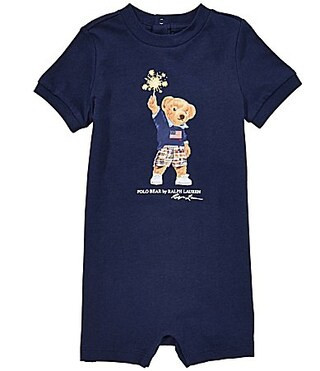 Ralph Lauren Baby Boys 3-12 Months Sparkler Polo Bear One-Piece Shortall - 9 Months | Dillard's