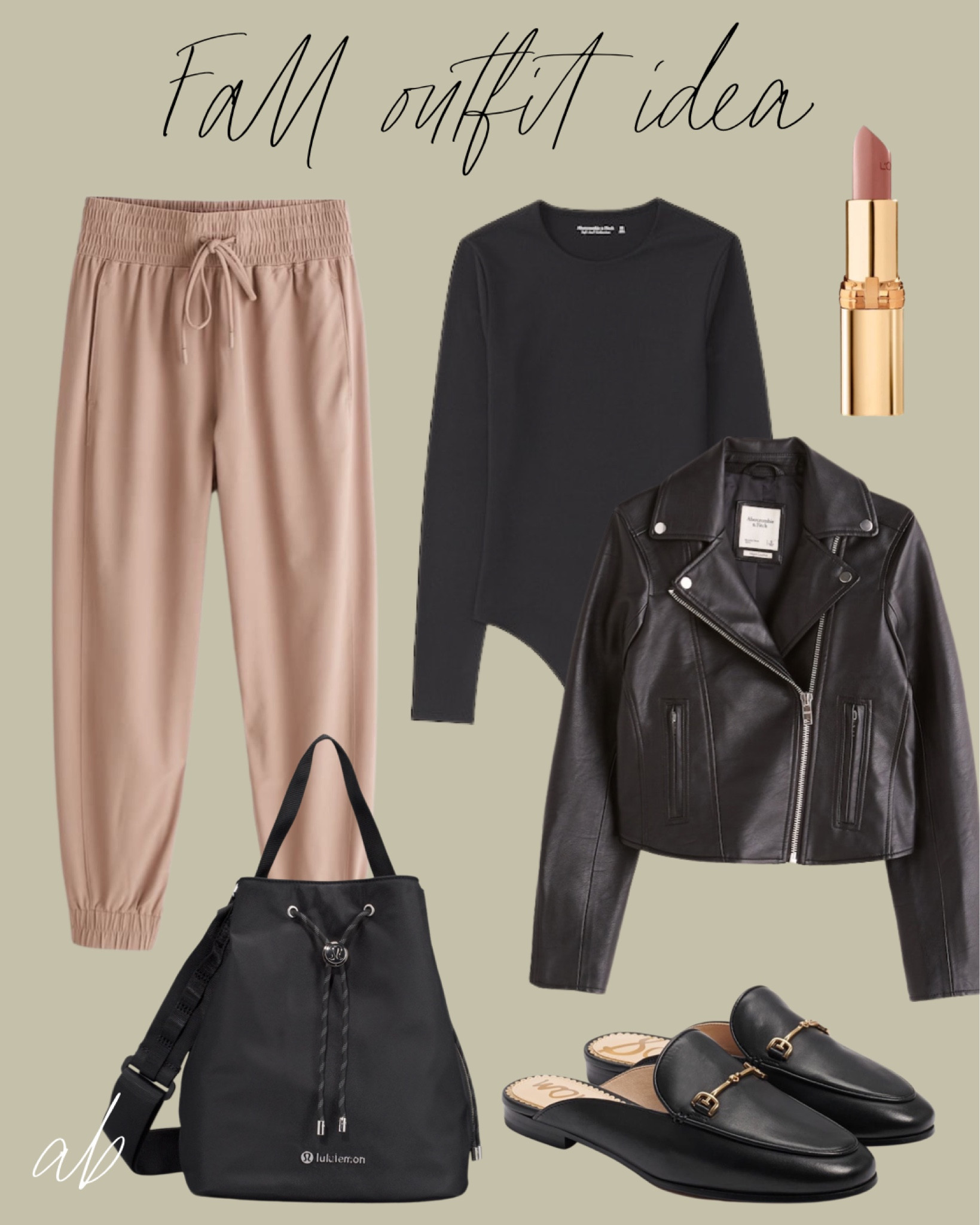 Fall jogger outfits. Size xxs joggers faux leather moto jacket size xxs use code ltkcon 

#LTKsalealert #LTKunder100 #LTKunder50