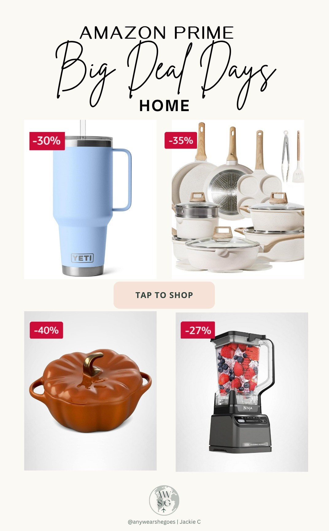 Amazon Prime Deal Days are here! Home and everyday items up to 50% off! 🏷️🎉 FEATURED: Yeti 42 oz tumbler with straw and handle (30% off!), kitchen pots and pans set, pumpkin ceramic baking dish/Dutch oven, Ninja blender. ➕ ADDITIONAL: Wireless automatic robot vacuum, Keurig coffee maker, wicker divided clothes/laundry hamper, 6 ft Christmas tree, T3 curling iron.

#LTKHome #LTKSaleAlert #LTKFamily