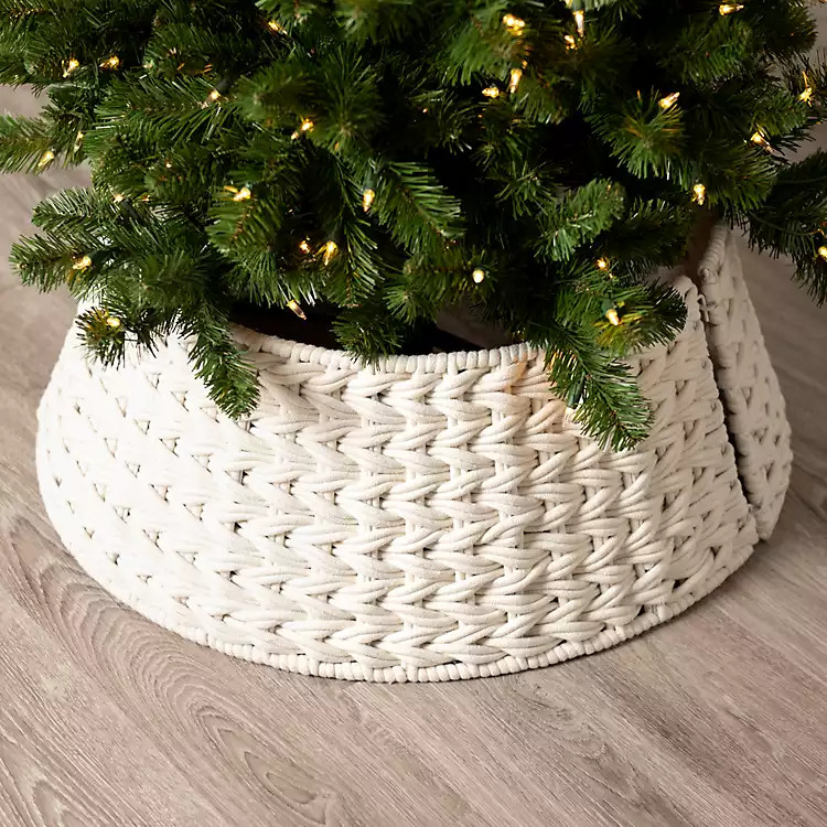 New! Cream Woven Christmas Tree Collar, 28 in. | Kirkland's Home