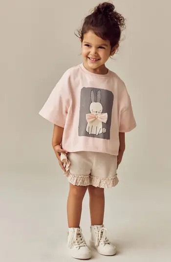 NEXT Kids' Bunny Frill Cotton Top & Shorts Set | Nordstrom | Nordstrom