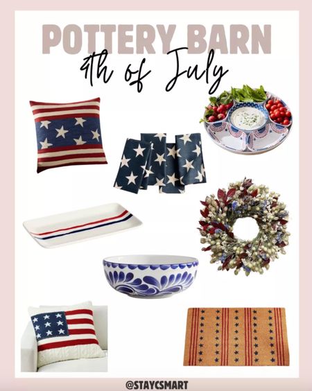 4th of July essentials, Pottery Barn, red white and blue decor, hosting party essentials, 4th of July pillow, serving platter, wreath 

#LTKSeasonal #LTKParties #LTKHome