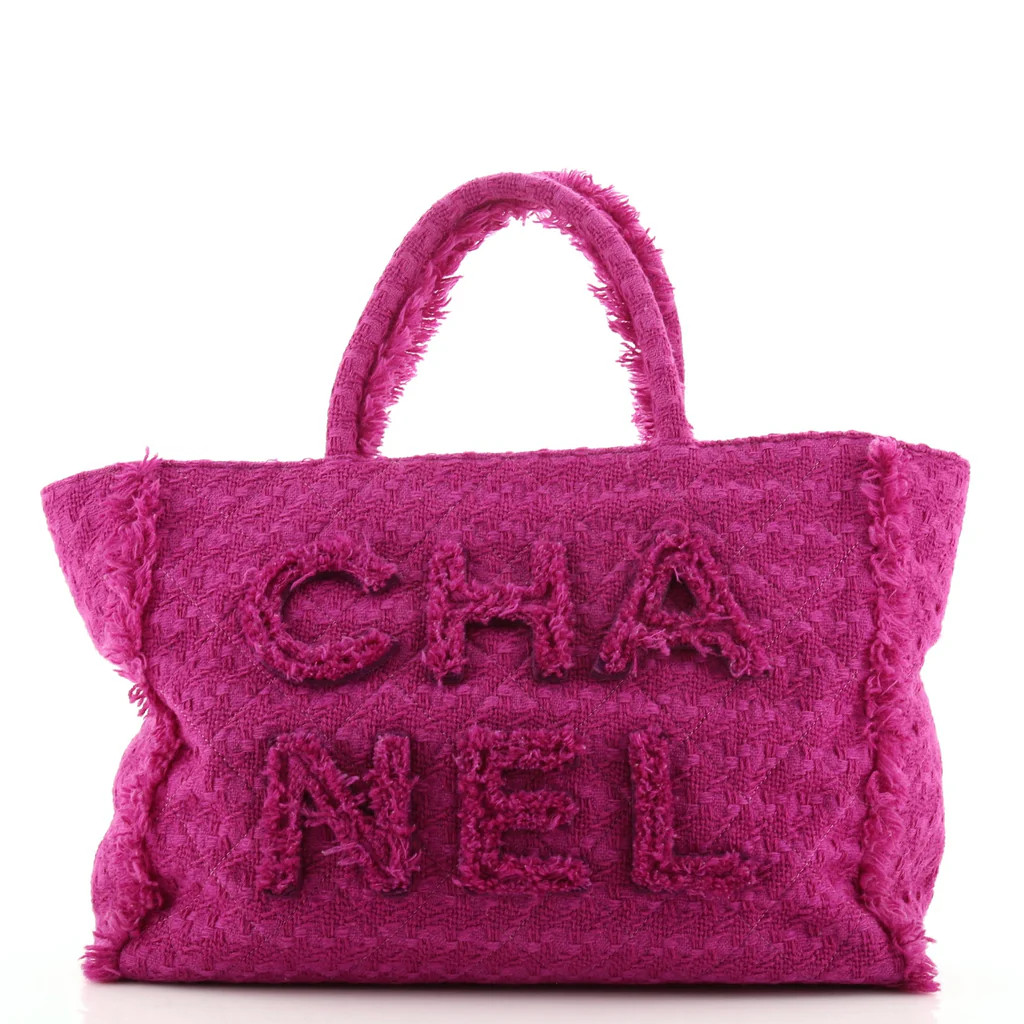 Giant Logo Shopping Bag Quilted Tweed Large | Rebag