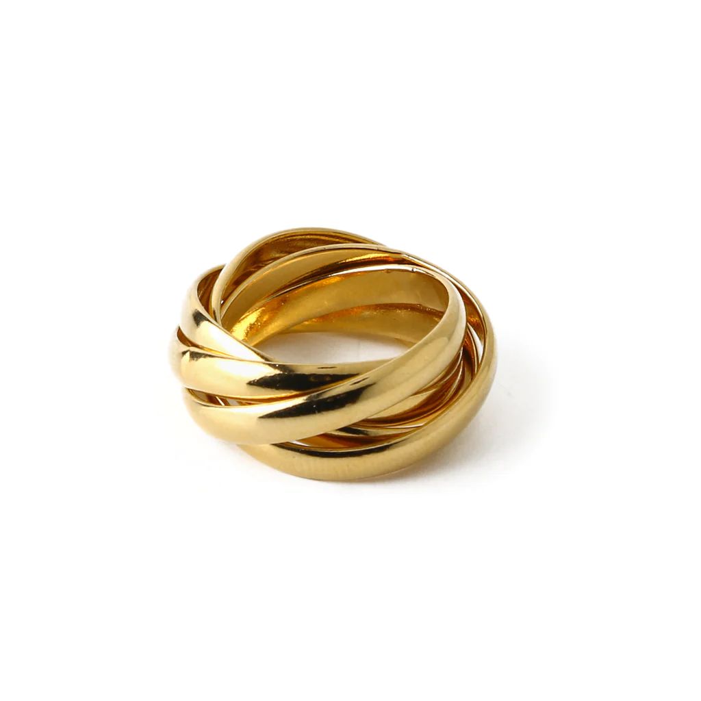 Interlocking Russian Rings - Gold | Orelia London