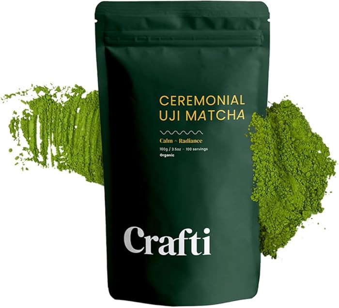 Crafti - Ceremonial Grade Organic Matcha Powder | 100 Servings (100g / 3.5oz) | Sugar-Free Kyoto ... | Amazon (US)