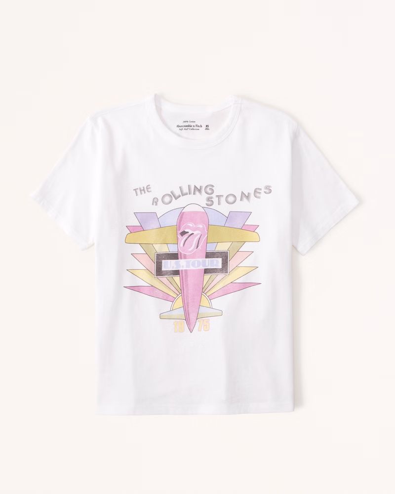 Short-Sleeve Rolling Stones Graphic Skimming Tee | Abercrombie & Fitch (US)