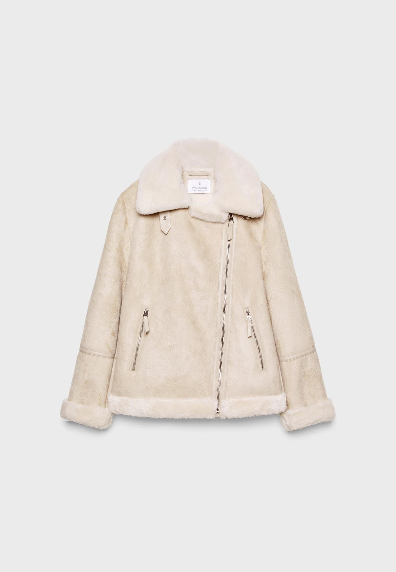 Faux shearling biker jacket | Stradivarius (UK)