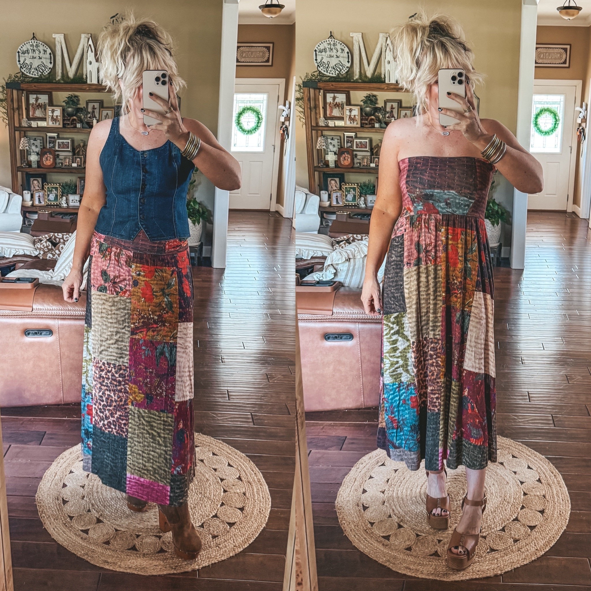 This dress can be a skirt and so adorable both ways. 
I’m wearing a medium in it and the denim top. 
@Natural Life

#LTKOver40