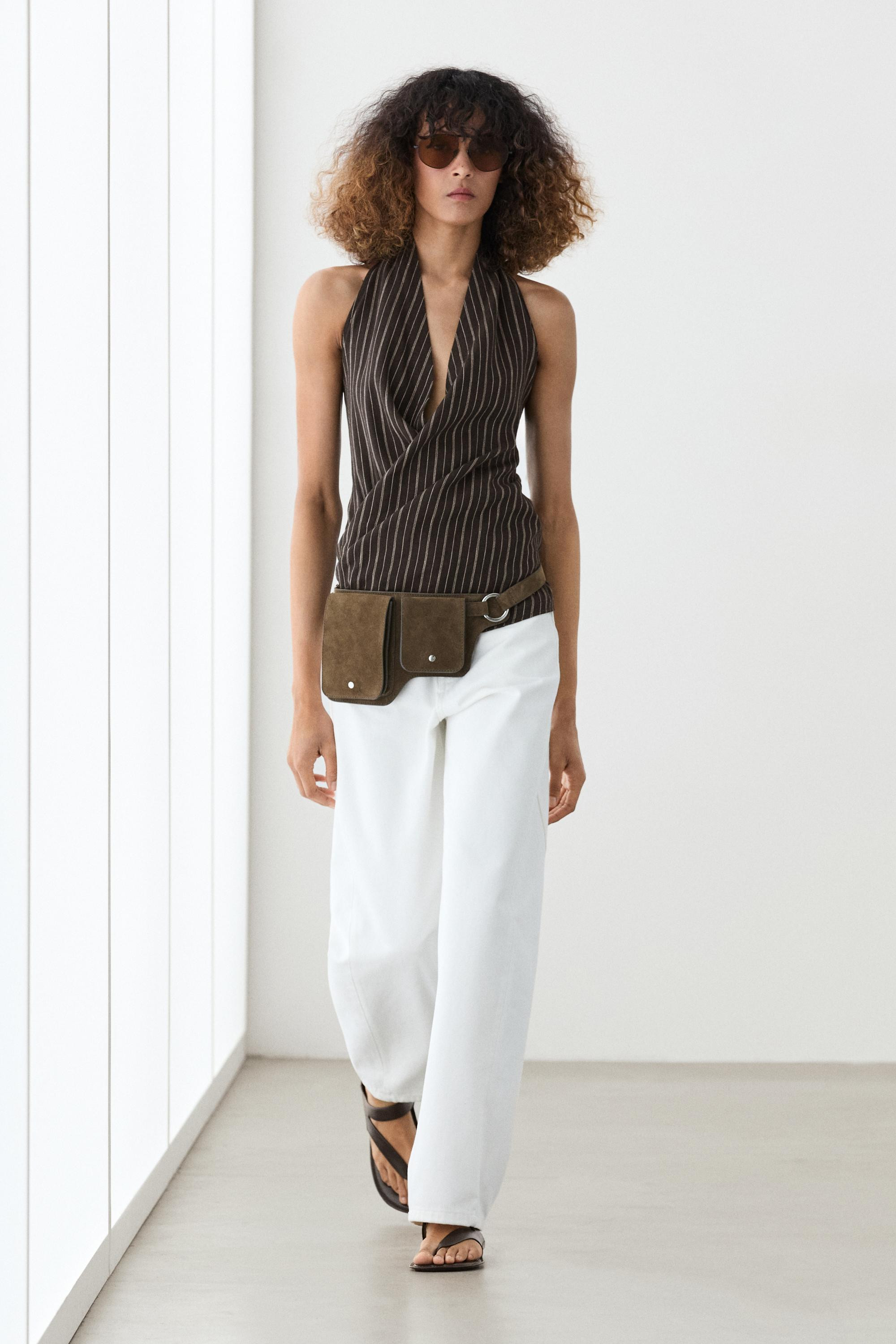 Halter top with stripe detail | Massimo Dutti UK