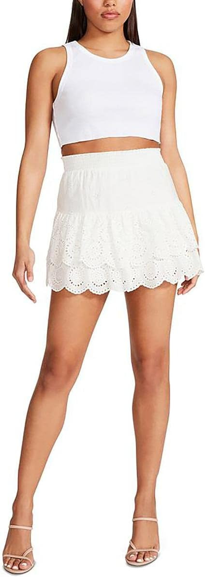 Steve Madden Apparel Women's Eyelet You Wont Skirt | Amazon (US)
