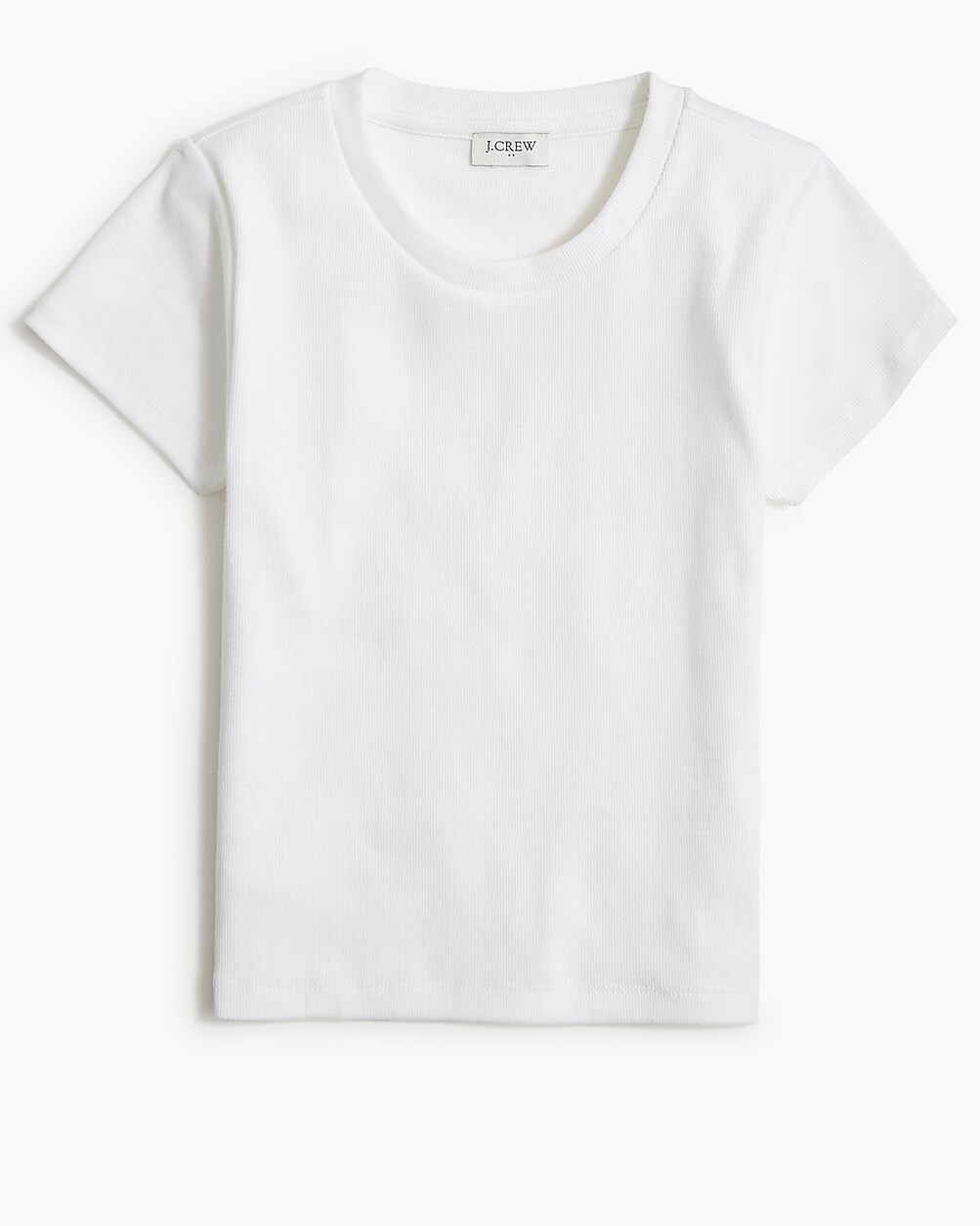 Crewneck cropped ribbed tee | J.Crew Factory