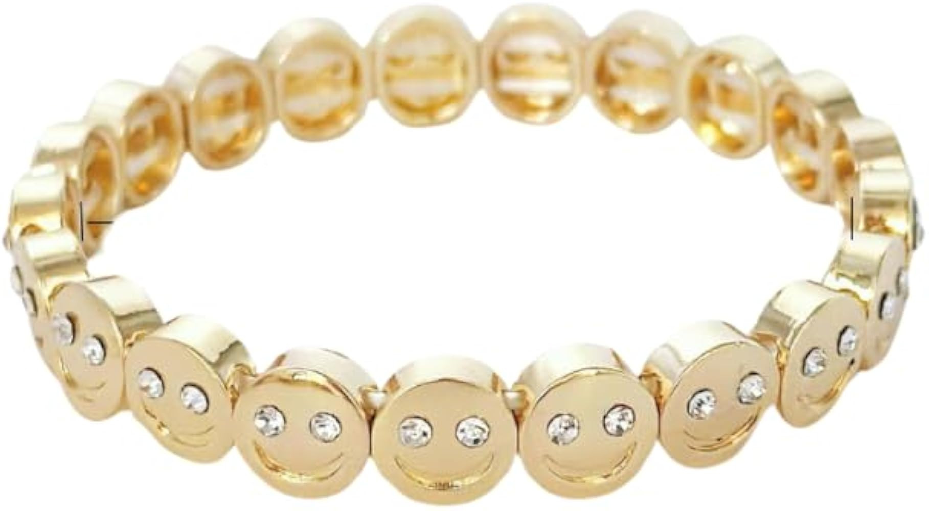 TorontoFinds Happy/Smile Rhinestone Bracelets For Men & Women | 58MM Bangle | Luxury Custom Adjus... | Amazon (US)