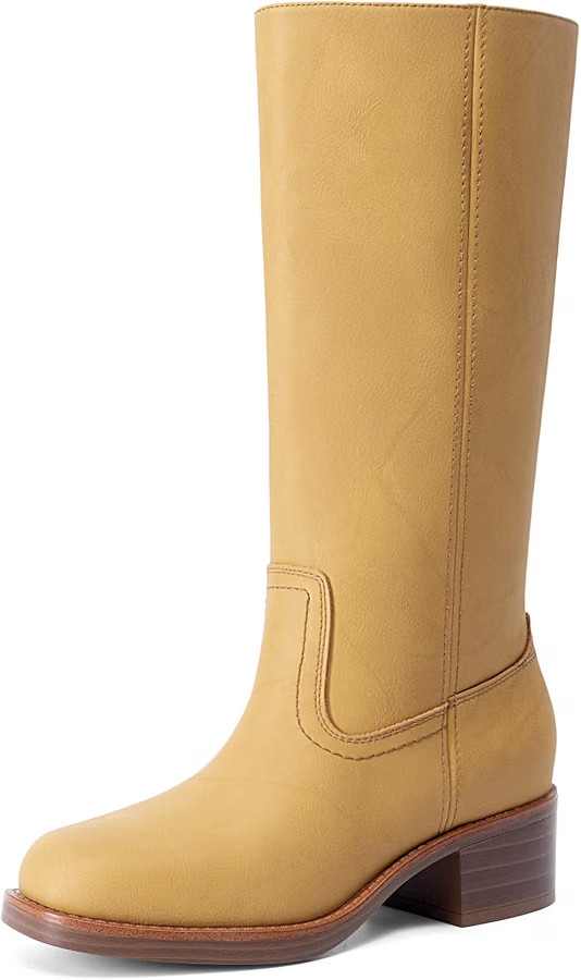 DREAM PAIRS Women's Mid Calf Riding Banana Boots | Amazon (US)