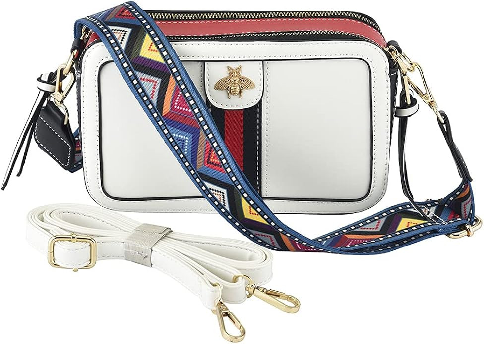 Beatfull Designer Bee Crossbody Purse for Women PU Leather Shoulder Handbag Camera Clucth | Amazon (US)