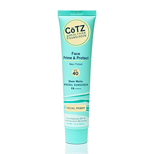 COTZ Face Prime & Protect Non-Tinted Mineral Sunscreen and Facial Primer Broad Spectrum SPF 40; PA++++ 1.5 oz / 42.5 g. | Amazon (US)