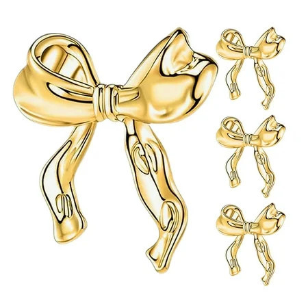 ITSELFER 2 Pairs Elegant Gold Bows Earrings for Women Unique Knot Earring Teens and Adults Banquet Bowknot Earrings Coquette Jewelry | Walmart (US)