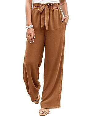 NIMIN Wide Leg Pants for Women High Waisted Business Casual Pants Work Pants Loose Flowy Summer B... | Amazon (US)