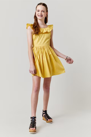 franki Ruffle Fit and Flare Dress for Girls | Francesca's