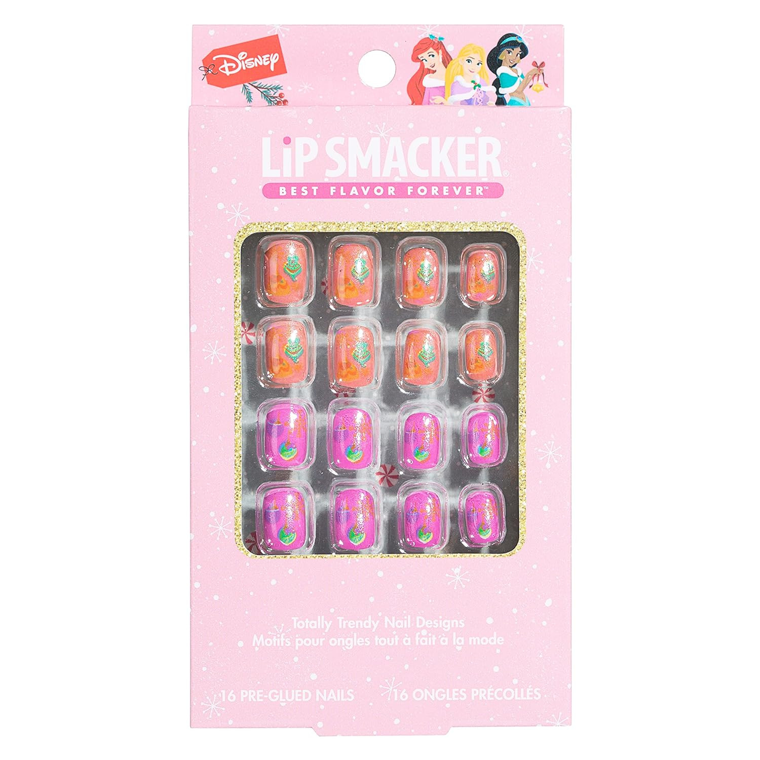 Lip Smacker Disney Princess Holiday Press On Nails Stocking Christmas Gifts For Girls Kids | Amazon (US)
